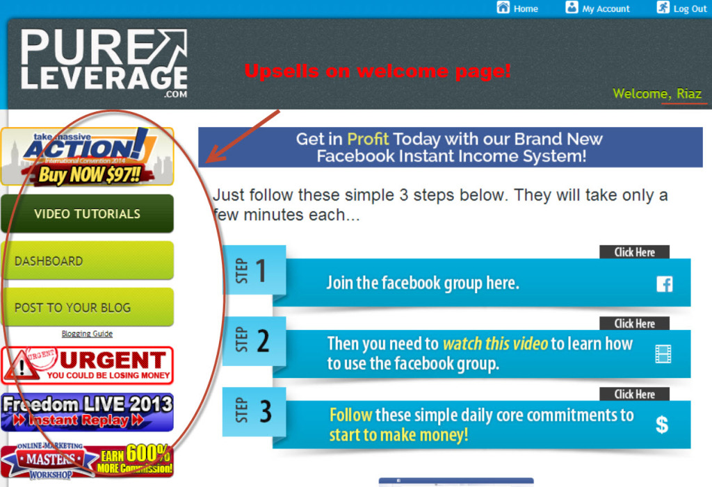 pure leverage member's page
