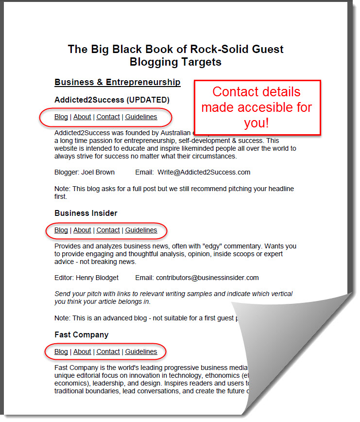 contact details