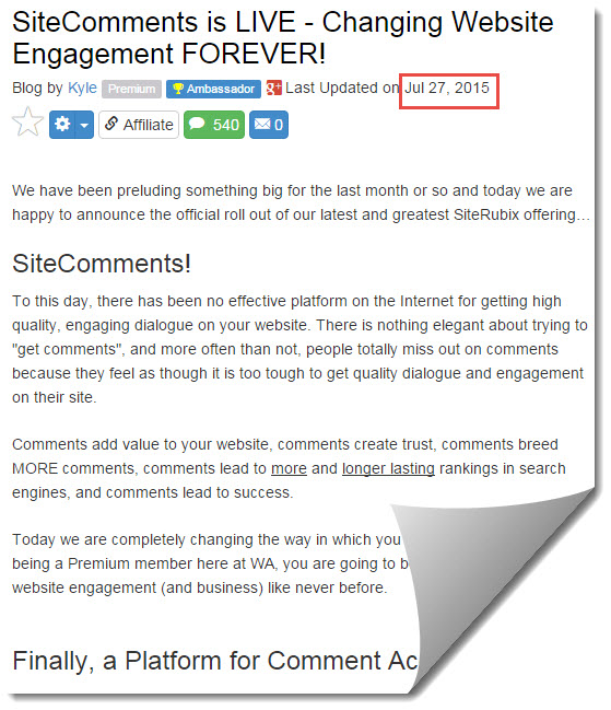 site comments is LIVE