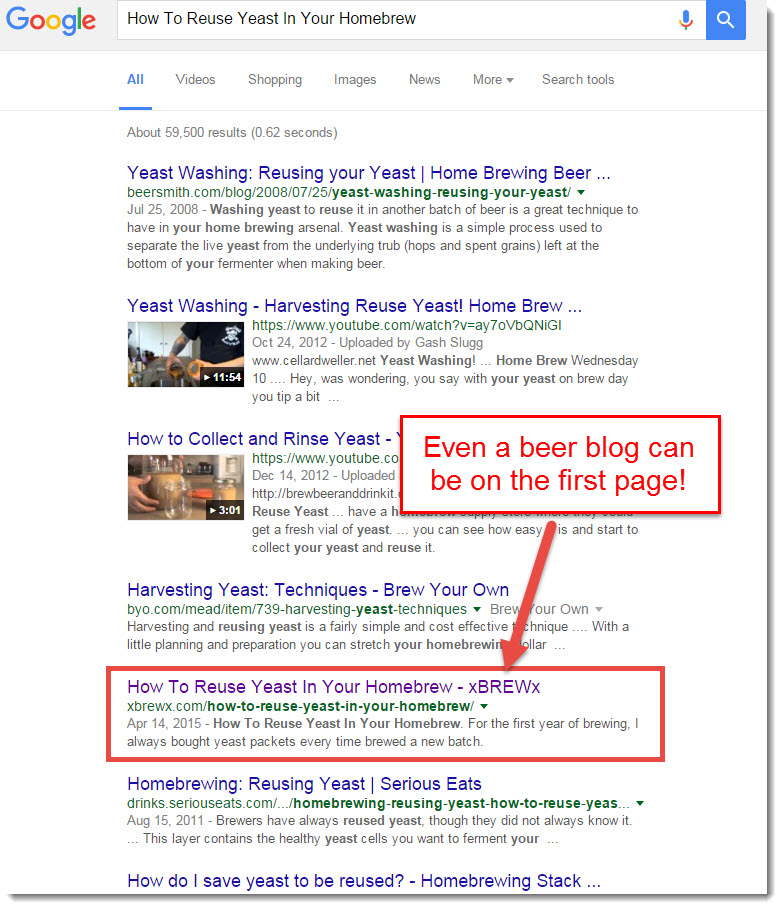 google search results for how to reuse yeast